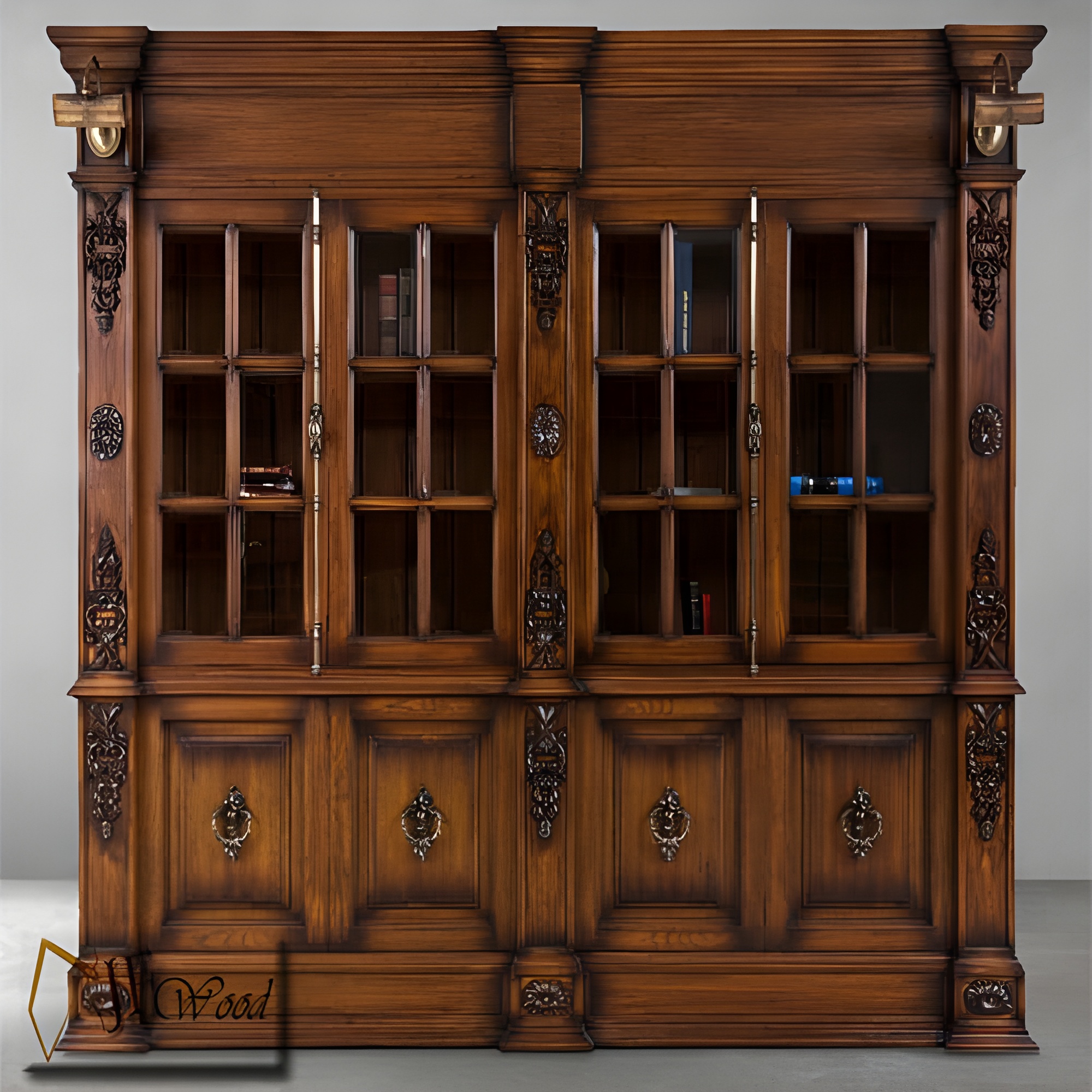 Antique Solid Wood Display Cabinet
